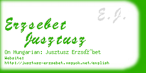 erzsebet jusztusz business card